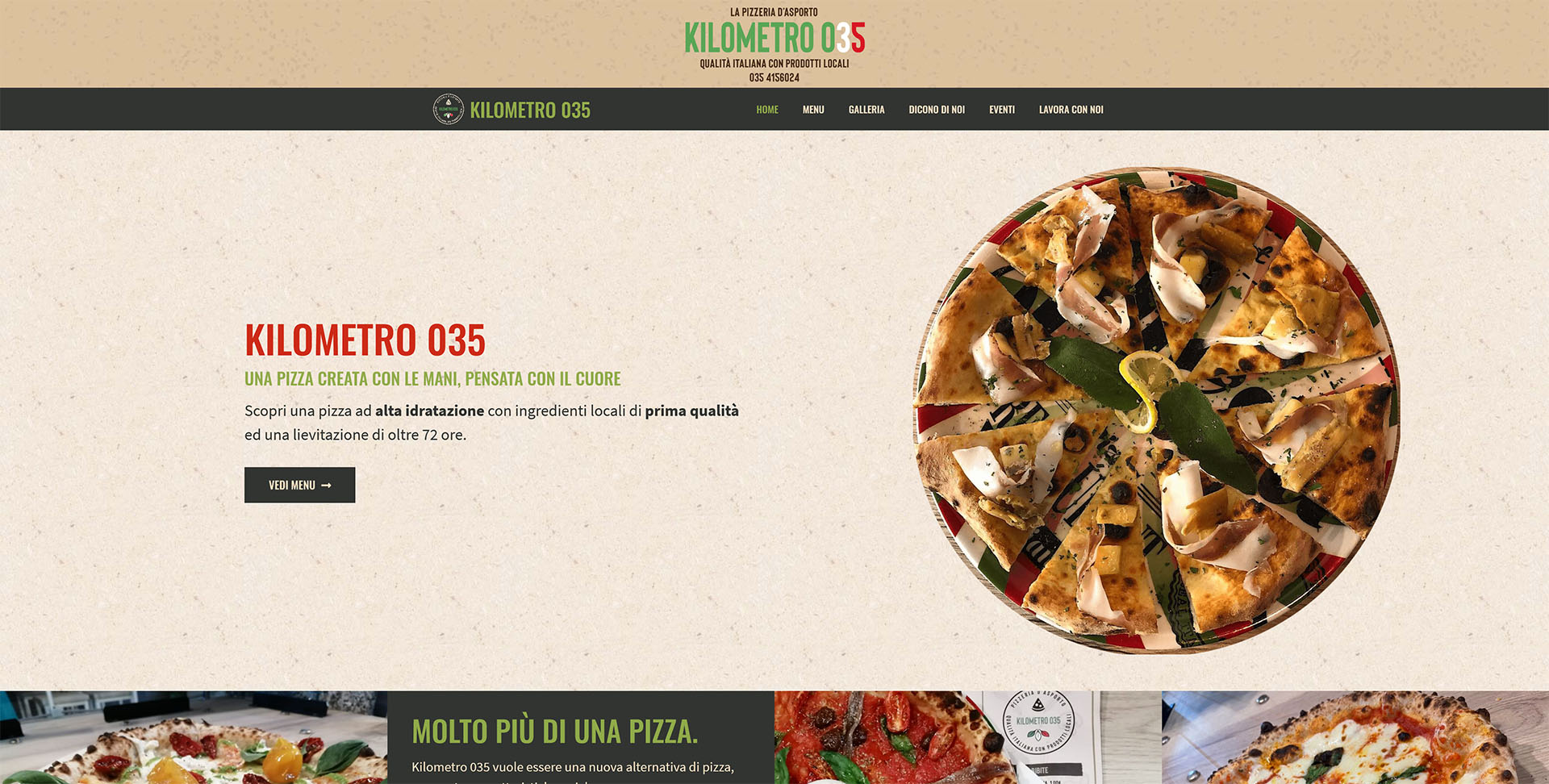 Kilometro 035 ha scelto Rational Scale Web Agency per realizzare un sito di una pizzeria di massima qualità e in slow-food